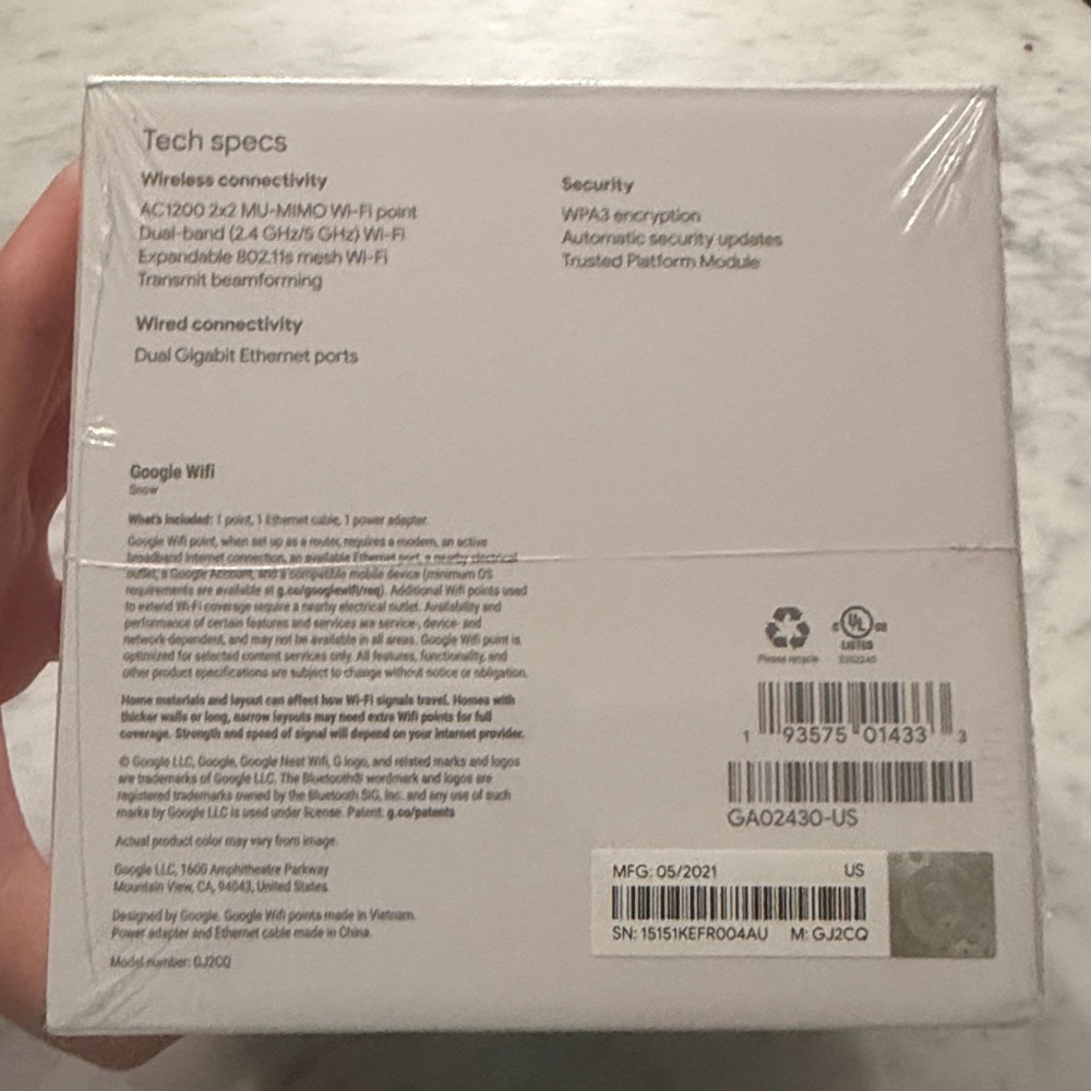 New Google - Wifi - Mesh Router (AC1200) - 1 pack - Picture 3 of 3